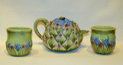 Artichoke Teapot & Cups
