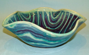 Eggplant & Turquoise Wavy Bowl