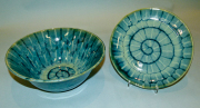 Teal & Blue-green Bowl & Plate