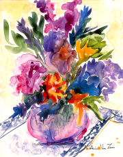 Flowers in Pink Vase
