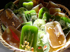 Beautifully decorated bars; assorted bars of Sage, Manzanita, Pine