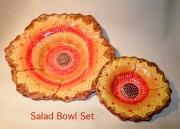 Orange, Yellow, Purple Salad Bowl Set